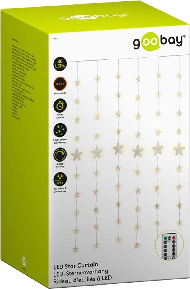 Tenda Luminosa con Stelle Natalizie 80 LED e Telecomando - 10