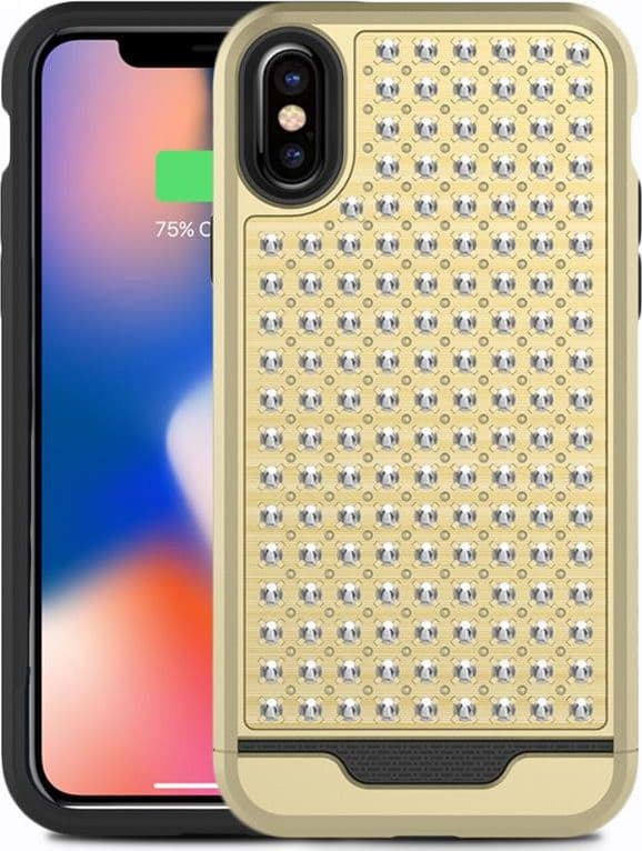 Zizo Star Diamond Hybrid Cover for iPhone X (Gold/Black)