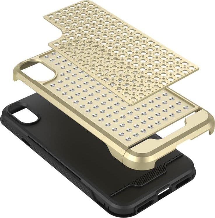 Zizo Star Diamond Hybrid Cover for iPhone X (Gold/Black) - 9
