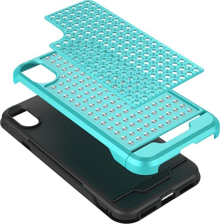 Zizo Star Diamond Hybrid Cover for iPhone X (Teal/Black) - 9