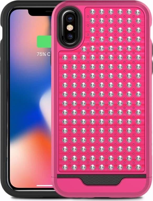 Zizo Star Diamond Hybrid Cover for iPhone X (Pink/Black) - 6