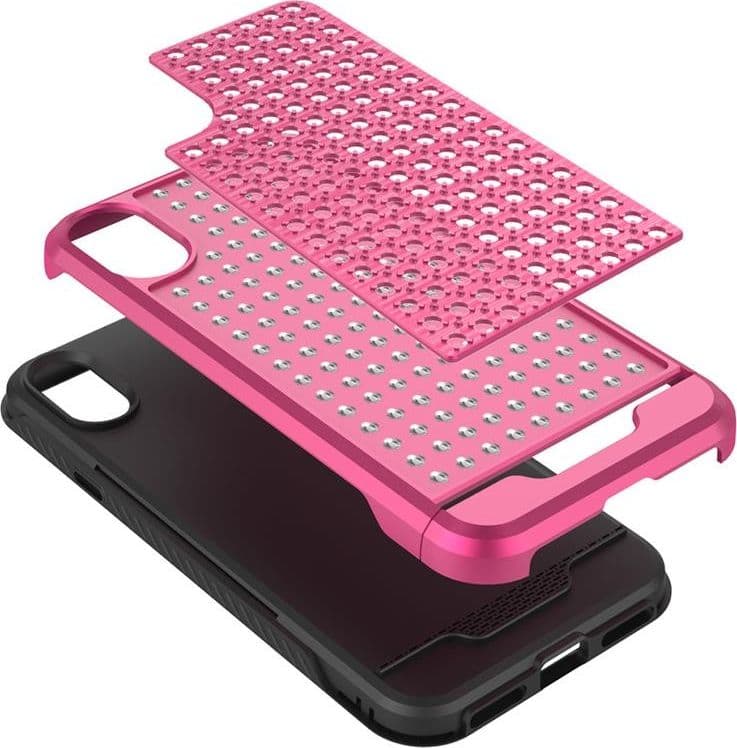 Zizo Star Diamond Hybrid Cover for iPhone X (Pink/Black) - 9