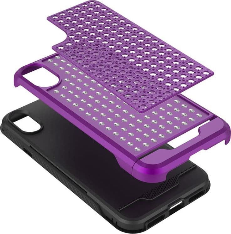 Zizo Star Diamond Hybrid Cover for iPhone X (Purple/Black) - 4