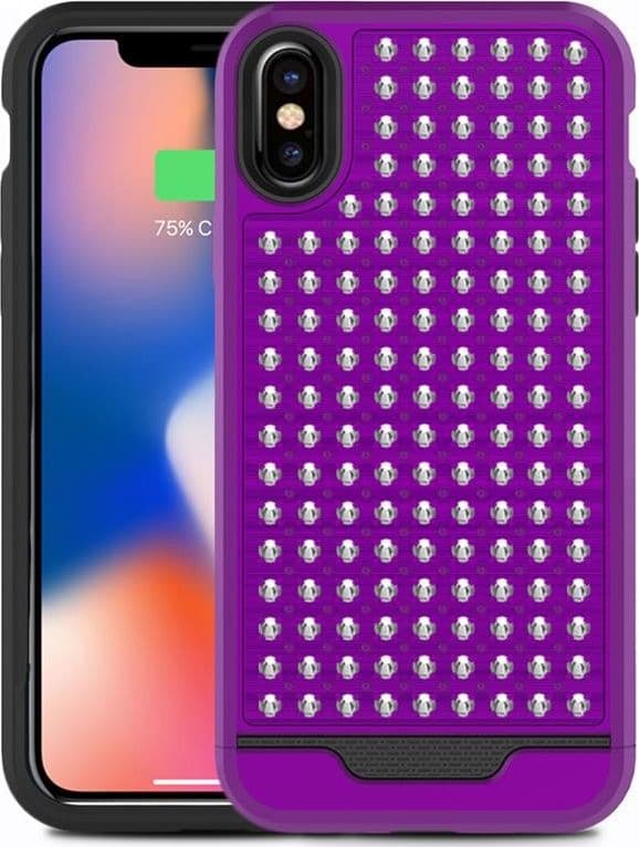 Zizo Star Diamond Hybrid Cover for iPhone X (Purple/Black) - 6