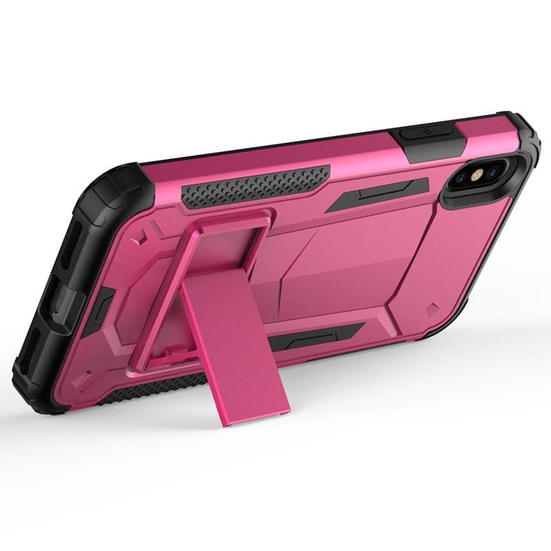 Zizo Hybrid Transformer Cover - Tough Cover for iPhone X with Kickstand (Hot Pink/Black) - 5