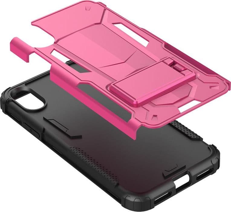 Zizo Hybrid Transformer Cover - Tough Cover for iPhone X with Kickstand (Hot Pink/Black) - 6