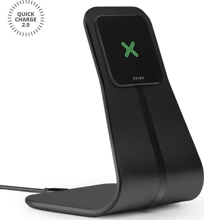XVIDA Fast Charging Desk Stand - Inductive charger for Samsung Quick Charge 2.0 (Black) - 8