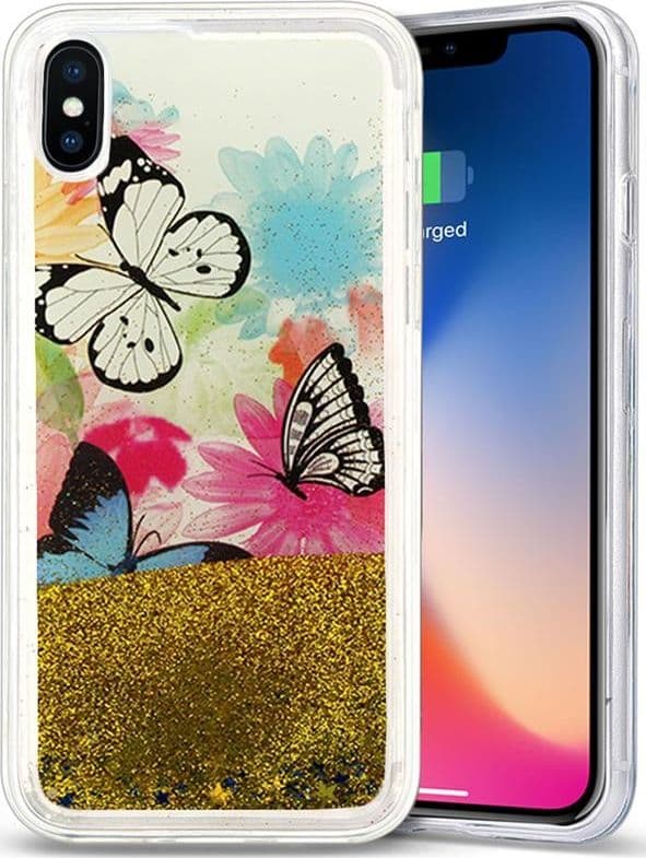 Zizo Liquid Glitter Star Case for iPhone X (Butterflies) - 5