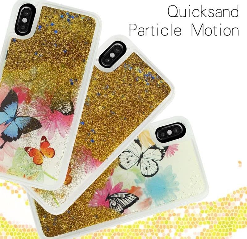 Zizo Liquid Glitter Star Case for iPhone X (Butterflies) - 7