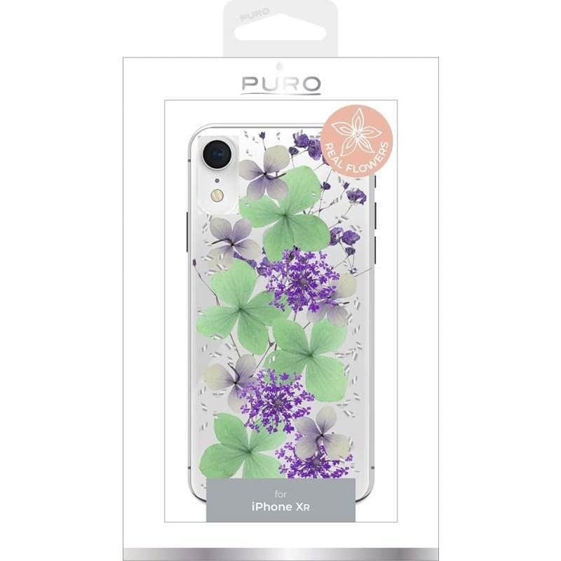 PURO Glam Hippie Chic Cover - Case for iPhone XR (real green flower petals) - 2