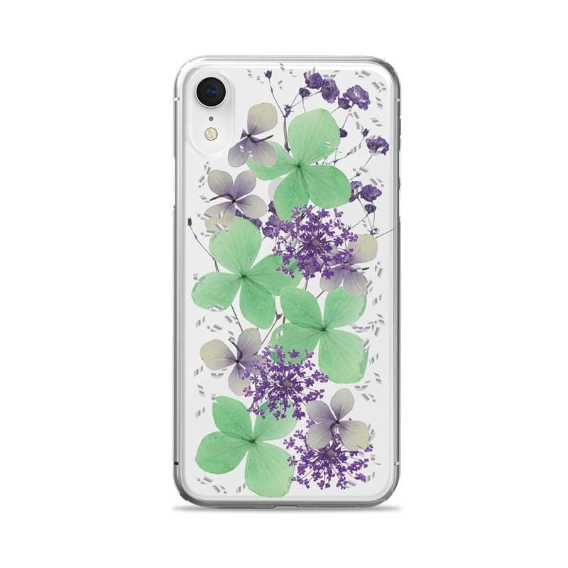 PURO Glam Hippie Chic Cover - Case for iPhone XR (real green flower petals) - 11