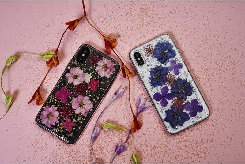 PURO Glam Hippie Chic Cover - Case for iPhone XR (real green flower petals) - 17