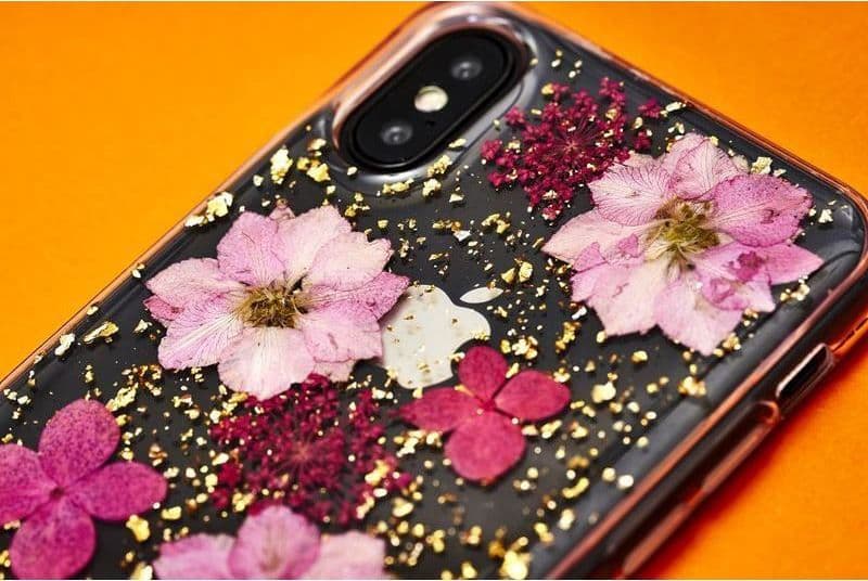 PURO Glam Hippie Chic Cover - Case for iPhone XR (real green flower petals) - 6