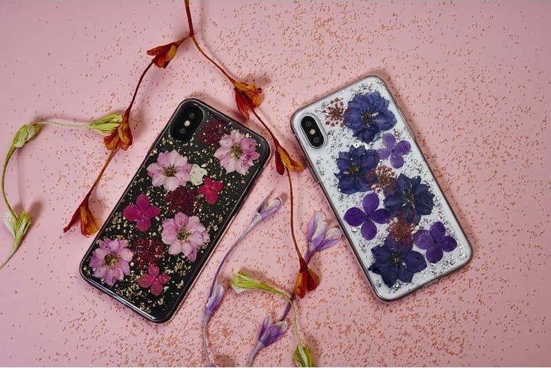 PURO Glam Hippie Chic Cover - Case for iPhone XR (real green flower petals) - 7