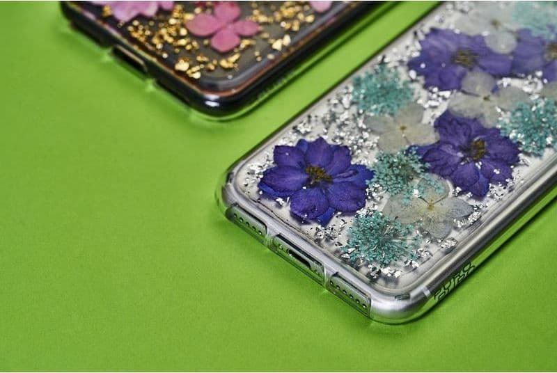PURO Glam Hippie Chic Cover - Case for iPhone XR (real green flower petals) - 8