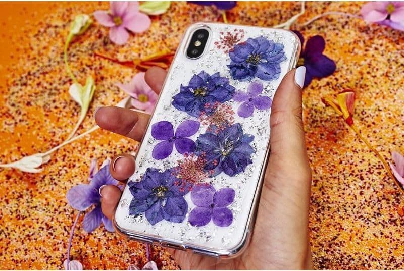 PURO Glam Hippie Chic Cover - Case for iPhone XR (real green flower petals) - 10