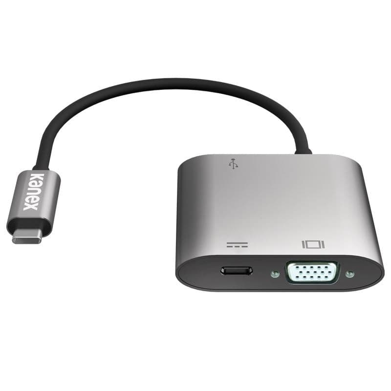 Kanex USB-C VGA Adapter with Power Delivery - USB 1,5 A, USB-C Power Delivery 60 W + VGA Full HD (Anodized Aluminum) - 6