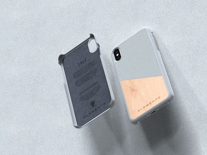 Nordic Elements Original Hel - Case for iPhone Xs Max with real maple wood (Light Grey) - 18
