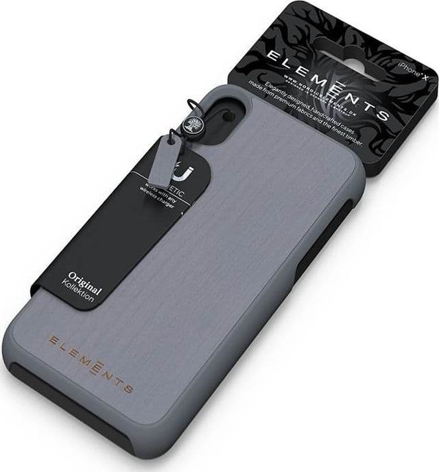 Nordic Elements Original Gefion - Case for iPhone Xs Max with real maple wood (Mid Grey) - 15