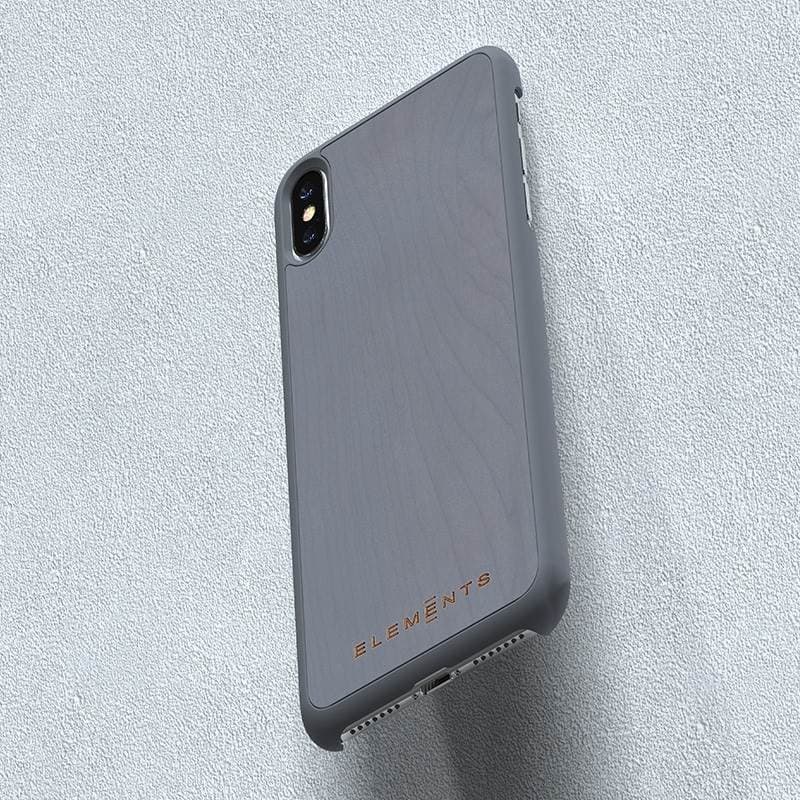 Nordic Elements Original Gefion - Case for iPhone Xs Max with real maple wood (Mid Grey) - 19