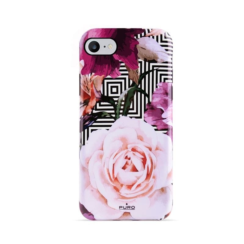 PURO Glam Geo Flowers - Case for iPhone SE (2022/2020) / 8/7 / 6s (Pink Peonies) - 3