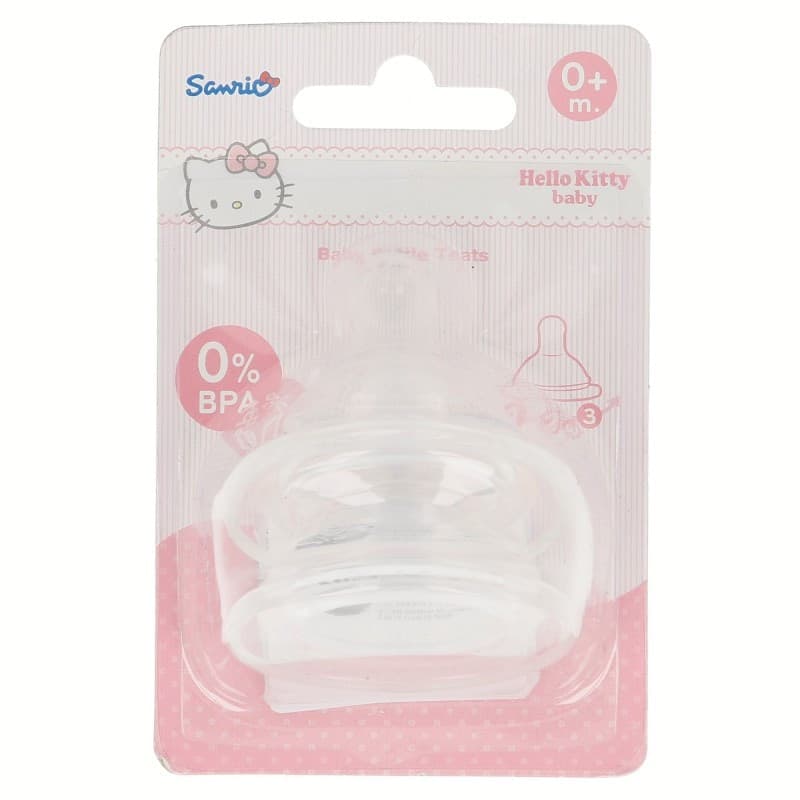 Hello Kitty - Silicone nipple for 0 m + bottle (2 pcs) - 2