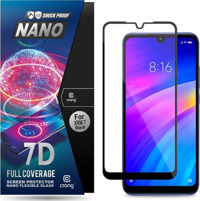 Crong 7D Nano Flexible Glass – Full Coverage Hybrid Screen Protector 9H Xiaomi Redmi 7 - 9