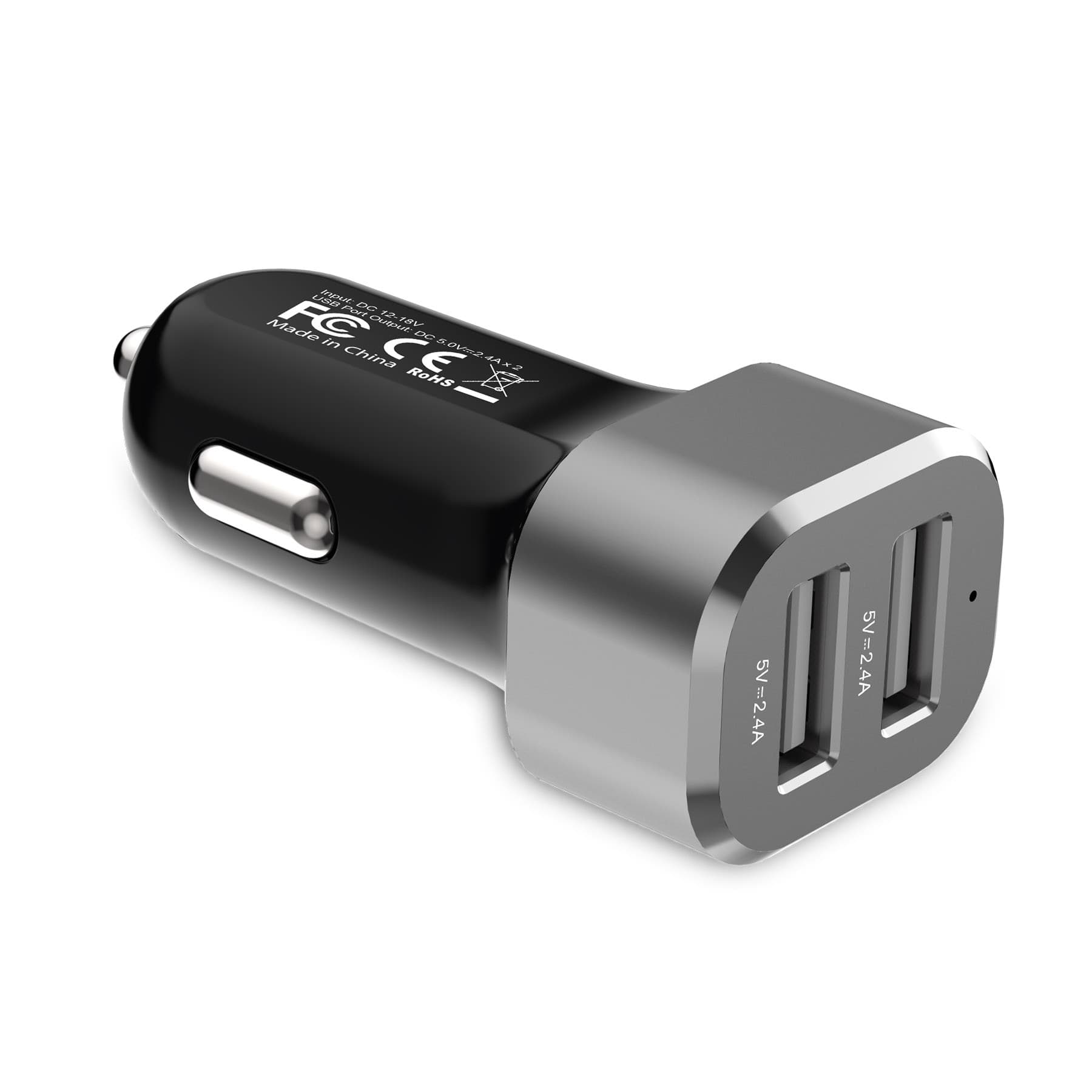 Caricabatterie per auto Crong Power 24W - Caricabatterie per auto 2xUSB 2.4A (alluminio) - 12