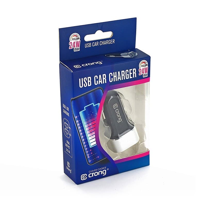 Caricabatterie per auto Crong Power 24W - Caricabatterie per auto 2xUSB 2.4A (alluminio) - 14