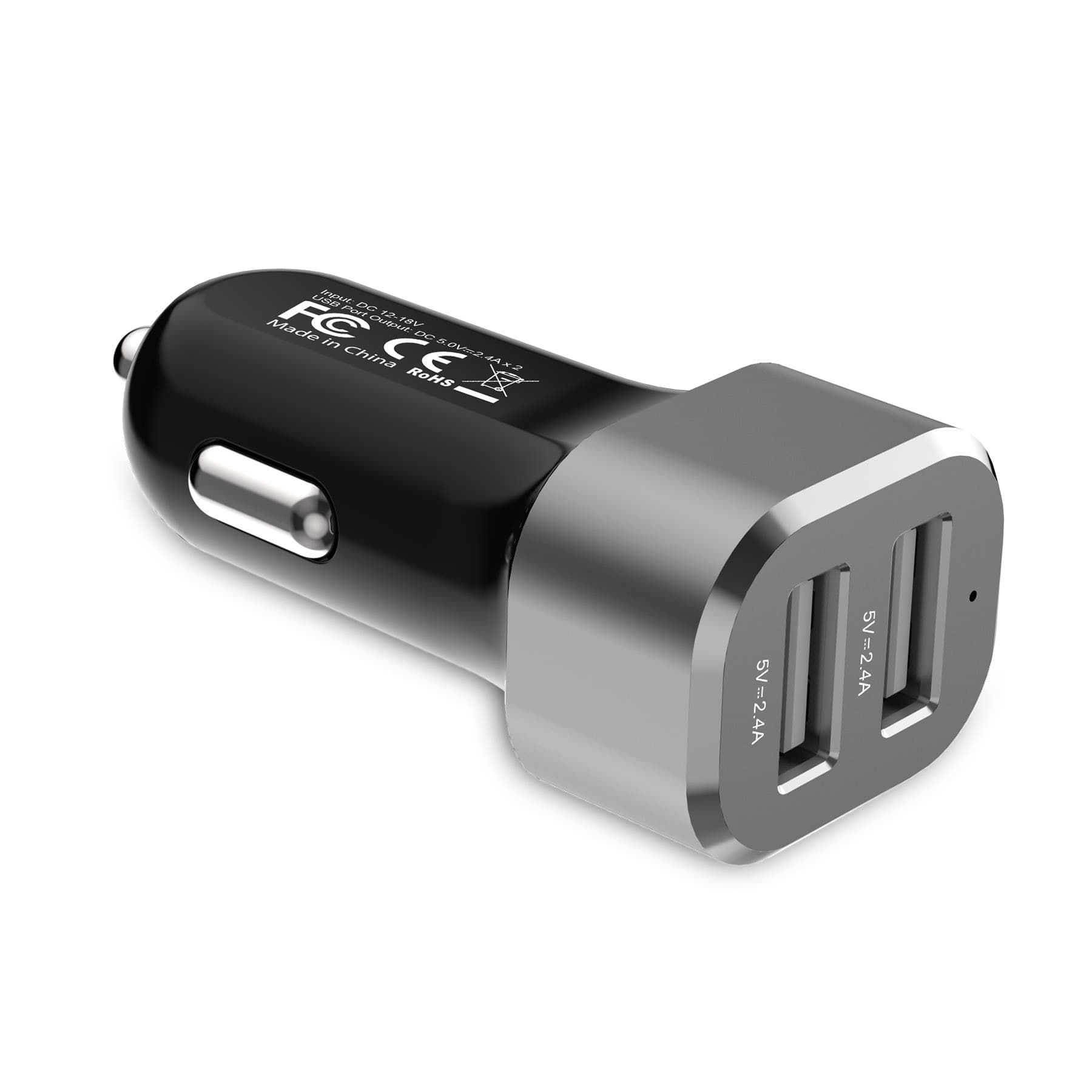 Caricabatterie per auto Crong Power 24W - Caricabatterie per auto 2xUSB 2.4A (alluminio) - 5