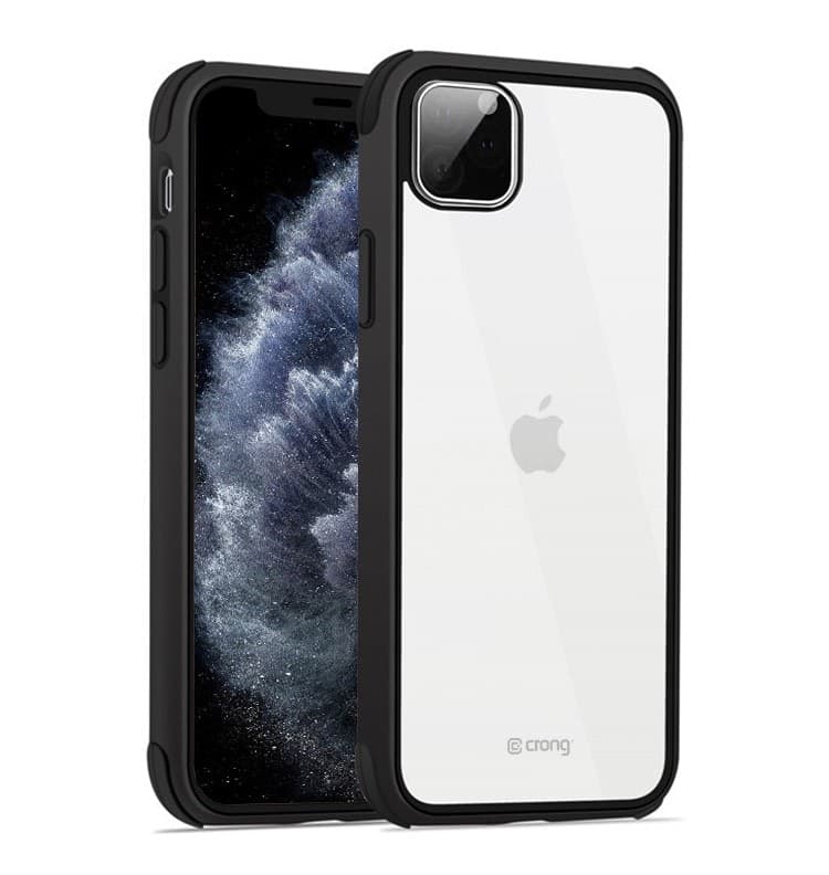 Crong Trace Clear Cover - Custodia per iPhone 11 Pro (Nero/Nero) - 3