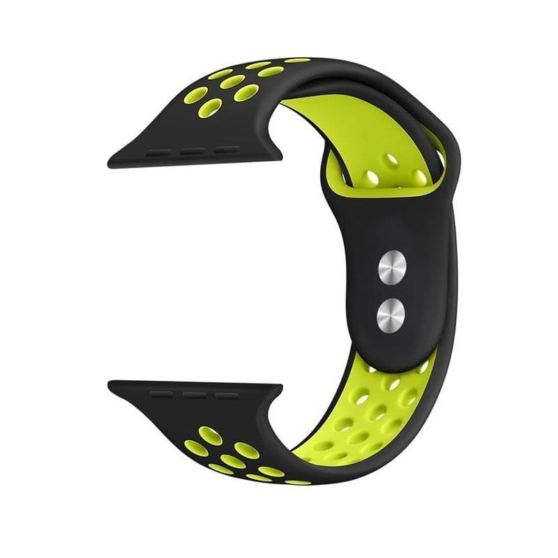 Crong Duo Sport - Cinturino per Apple Watch 38/40/41/42 mm (Nero/Lime) - 11