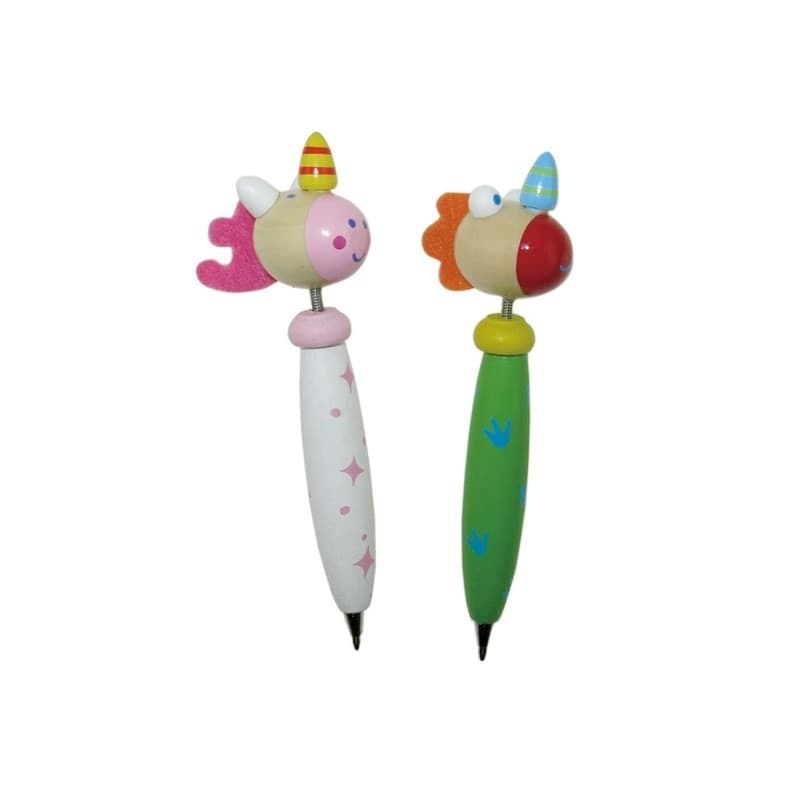 WOODEN - Wooden unicorn, dragon ballpoint pen - random color selection - 2