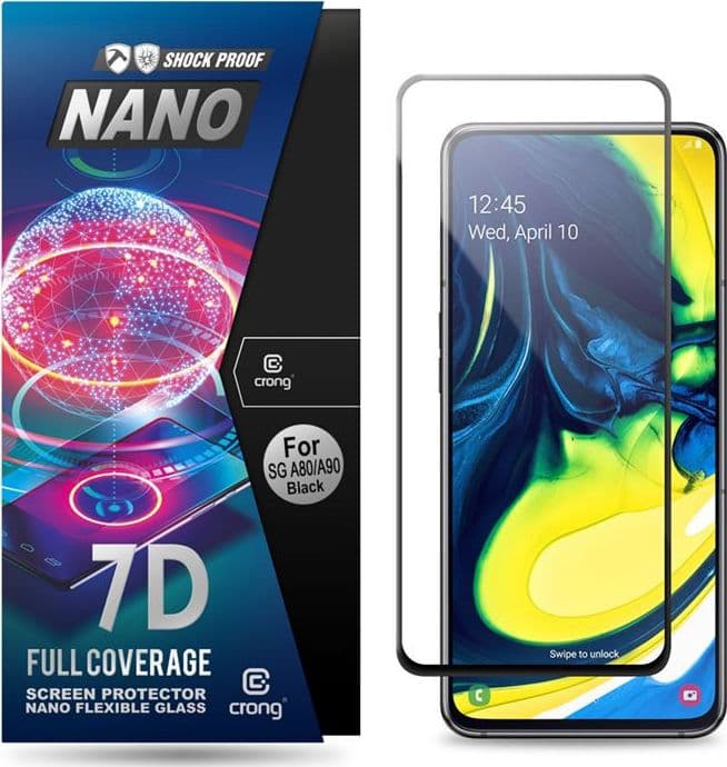 Crong 7D Nano Flexible Glass – Full Coverage Hybrid Screen Protector 9H Samsung Galaxy A80 / A90