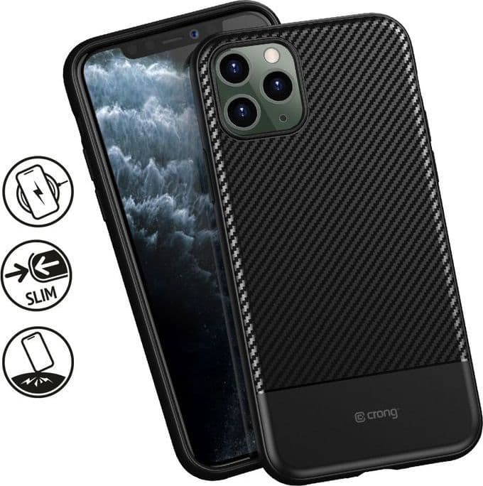 Crong Prestige Carbon Cover - Custodia per iPhone 11 Pro Max (Nero) - 2