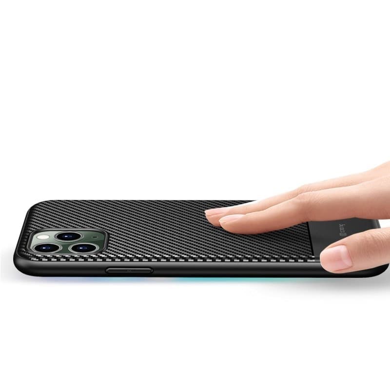Crong Prestige Carbon Cover - Custodia per iPhone 11 Pro (Nero) - 15