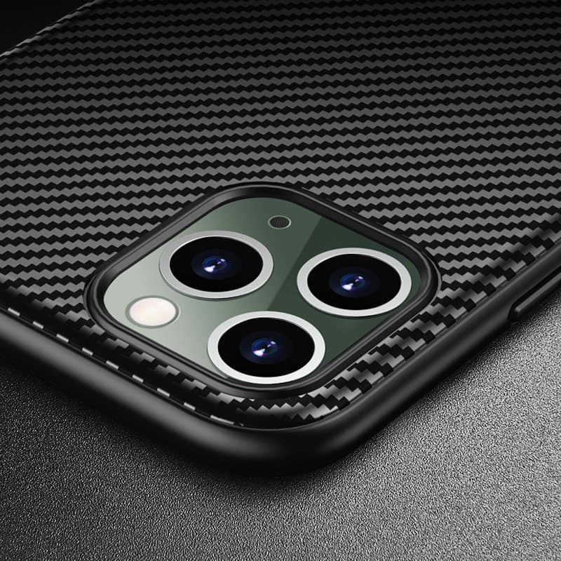 Crong Prestige Carbon Cover - Custodia per iPhone 11 Pro (Nero) - 16