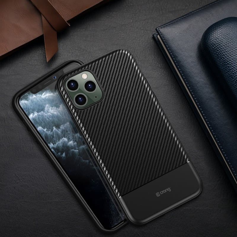 Crong Prestige Carbon Cover - Custodia per iPhone 11 Pro (Nero) - 9