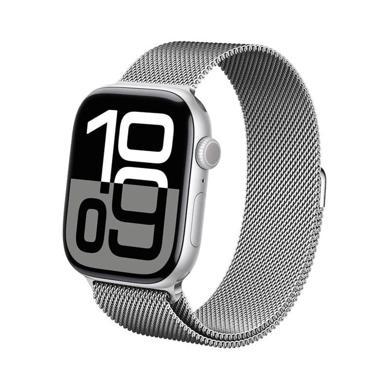 Crong Milano Steel - Cinturino in acciaio inossidabile per Apple Watch 44/45/46/49 mm (argento) - 7