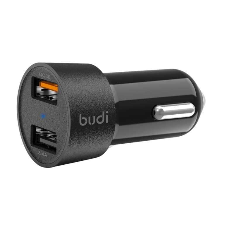 Budi - QC 3.0/2 USB car charger with LED indicator - 2