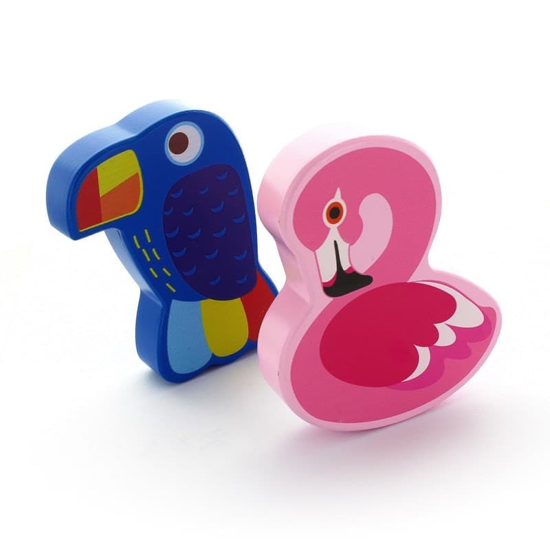 Wooden mix rattles (Flamingo, Toucan), random model selection - 5