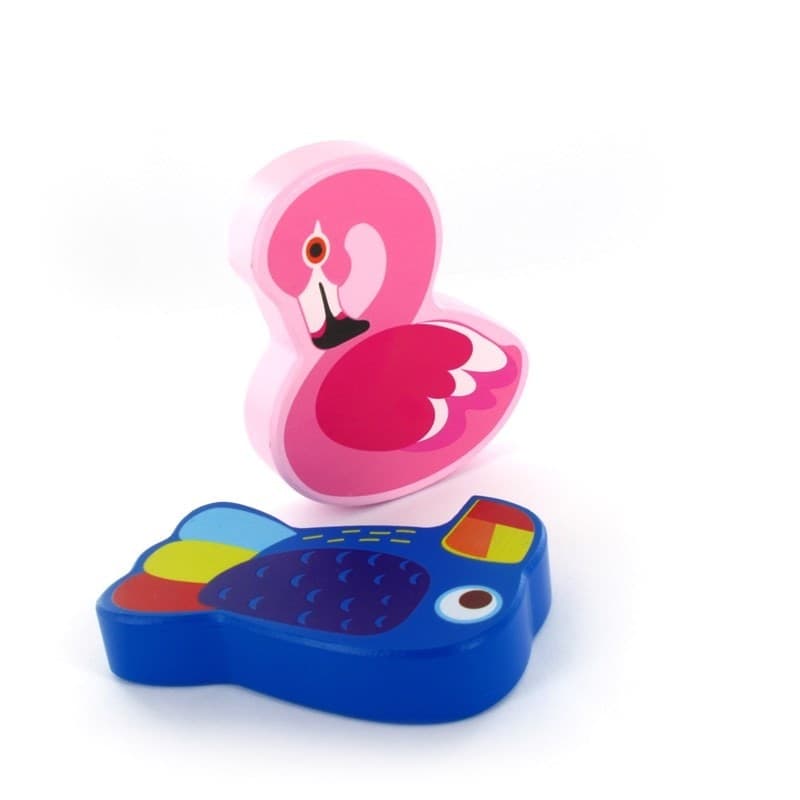 Wooden mix rattles (Flamingo, Toucan), random model selection - 6