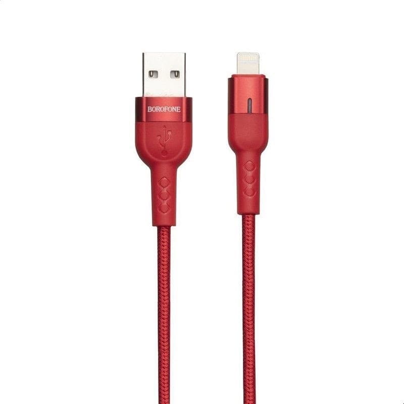 Borofone Starlight - 1.2 m USB to Lightning connection cable (red) - 3