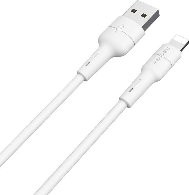 Borofone Silicone - USB to Lightning connection cable 1m (white) - 3