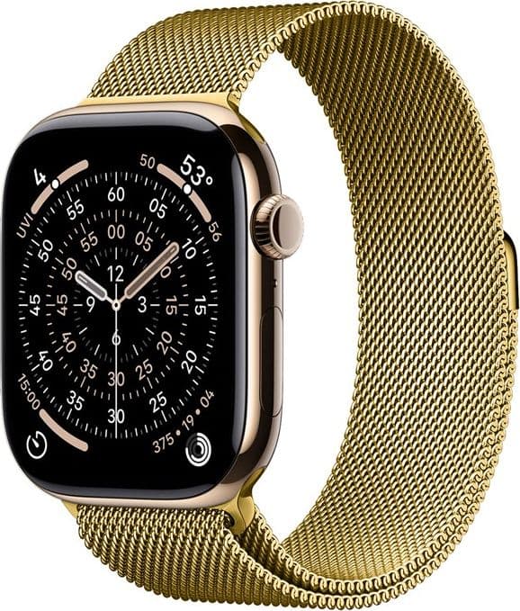 Crong Milano Steel - Cinturino in acciaio inossidabile per Apple Watch 38/40/41/42 mm (oro) - 7