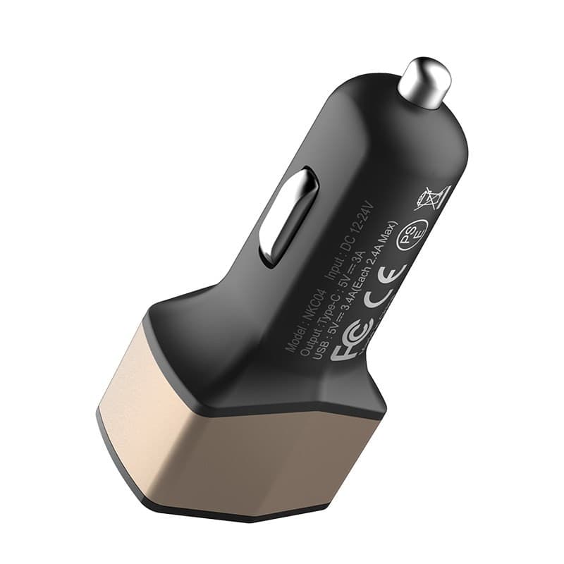 Nillkin Celerity Car Charger - 2x USB-A + 1x USB-C, 32W (Gold) - 4