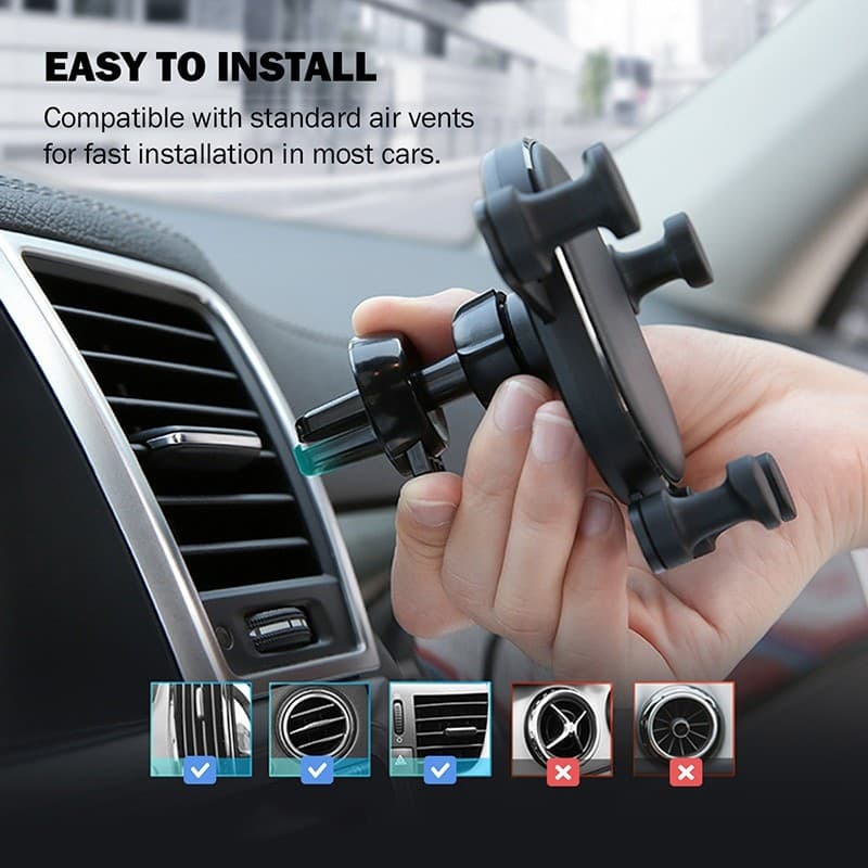 Supporto per auto Crong Gravity Auto-Lock – Supporto per auto Gravity per telefoni da 4,7"-6,5" (nero) - 16
