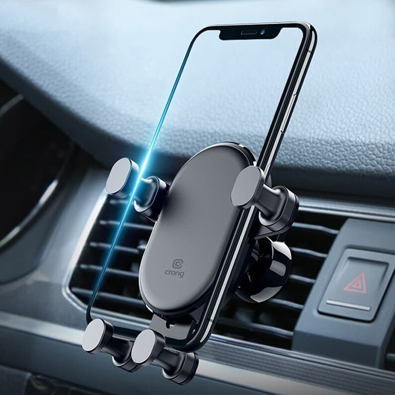 Supporto per auto Crong Gravity Auto-Lock – Supporto per auto Gravity per telefoni da 4,7"-6,5" (nero) - 5