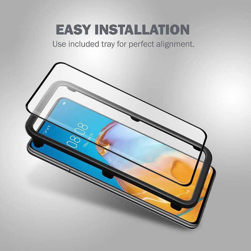 Crong 3D Armor Glass – Vetro temperato 9H per l'intero schermo del Huawei P40 + telaio di installazione - 2