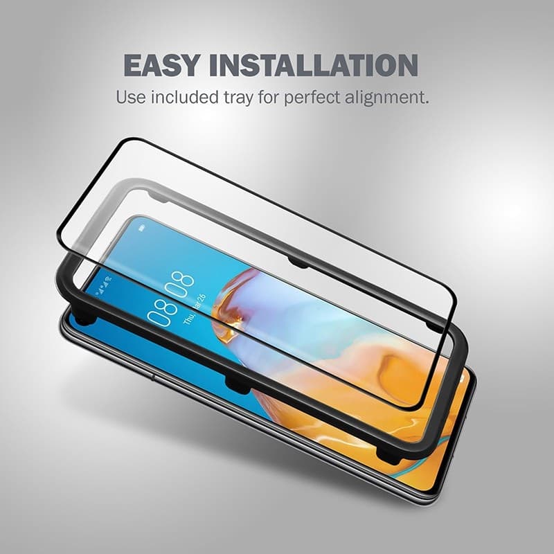 Crong 3D Armor Glass – Vetro temperato 9H per l'intero schermo del Huawei P40 + telaio di installazione - 11